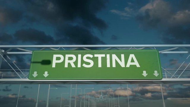 the plane landing in Pristina kosovo