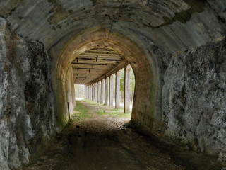 Abandoned old railway tunnel