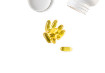 Fish oil and bottle isolated