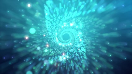 Abstract background moving pass through the particle and lighting effect dark and grain process