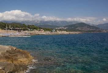 Fototapeta na wymiar Beautiful seascape. The coast of Montenegro. 