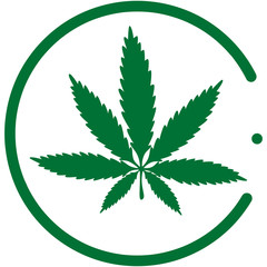 Cannabis leaf. Legalization marijuana, ganja. Rastafari icon. Element for logo, game, print, poster or other design project. Vector illustration.