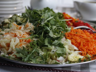Varaitions of salad on a plate