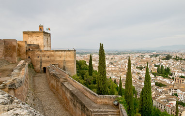 Fototapeta na wymiar View of Granada's Alcazaba. Andalusia. Spain.