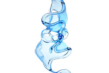 Splash fluid. 3d illustration, 3d rendering.