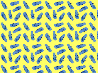 Seamless pattern from flip flops on a yellow background