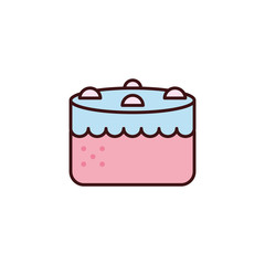 birthday cake flat in white background