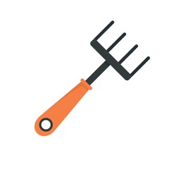 Hand rake icon. Flat illustration of hand rake vector icon for web design