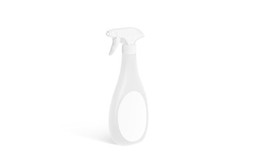 Blank white spray bottle mockup isolated, side view