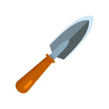 garden trowel orange handle gray blade clip art preview