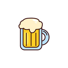 mug of beer in white background