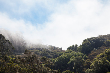 montaña con algo de niebla
