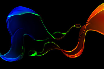 Splash fluid. 3d illustration, 3d rendering.