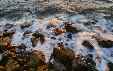 Bird Rock in San Diego during sunset