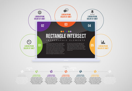 Laptop Circles Info Chart Layout