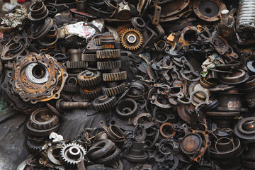 Old machine industry background - closeup