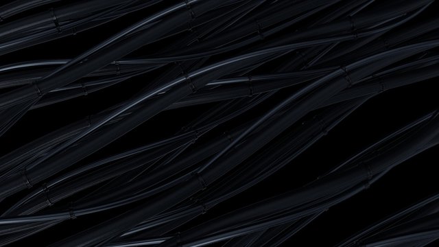 Abstract dark background. Twisted, bending hosepipe.