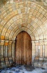 Fototapeta na wymiar Gothic door in Viseu Cathedral, Portugal