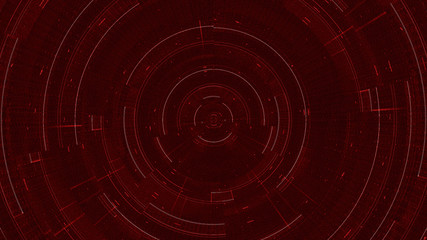 Abstract Red Technology Circle