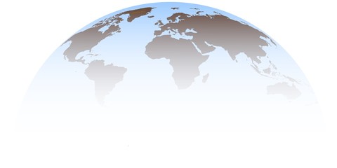 Vector map of the world. Oceans and continents on a flat projection.