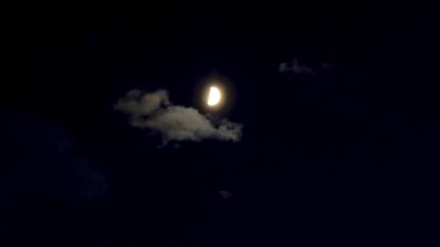 Timelapse of the moon shine and the dark clouds before a storm