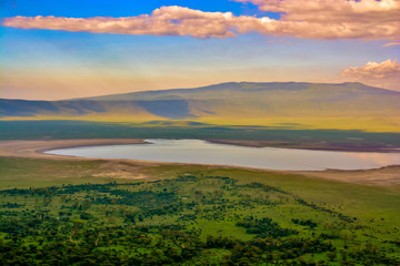 ngorongoro crater at dusk - obrazy, fototapety, plakaty