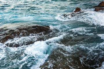 Raging water of the Atlantic Ocean
