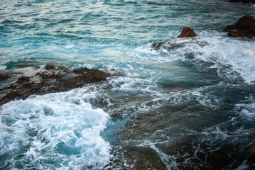 Raging water of the Atlantic Ocean