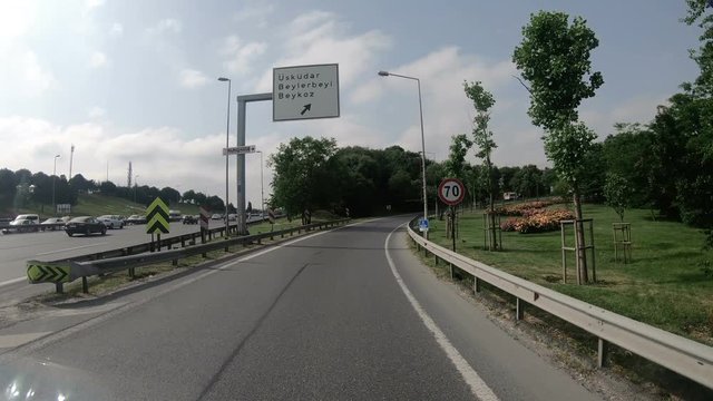 Driving on a highway in Istanbul