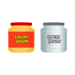 Jar of peanut butter . isolated on white background