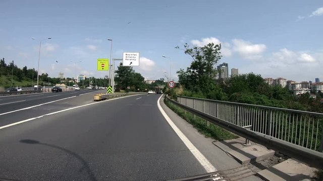 Driving on a road in Istanbul