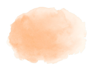 Artistic watercolor light peach brushstroke with uneven edges.