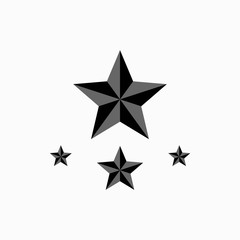 simple star vector design template . 3d star icon template . black star icon