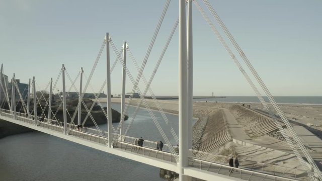 Dunkirk Grand Large footbridge (Passerelle du Grand Large, Dunkerque, France) d-log