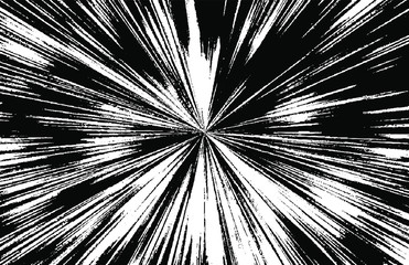 Obraz premium Circular starburst explosion texture. Distressed uneven grunge background. Abstract vector illustration. Overlay to create interesting effect and depth. Isolated on white background.