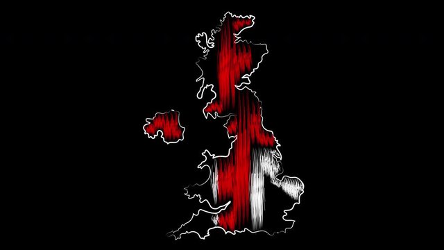 Coventry great britain coloring the map and flag. Motion design.