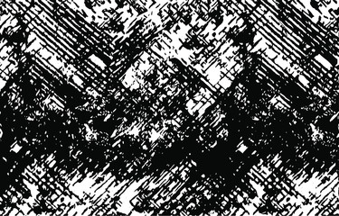 Broken plaster wall effect. Grunge worn damask pattern design. Distressed fabric texture. Overlay texture design. Vector illustration. Eps10.