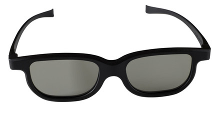 Passive polarizing 3D Glasses for 3D TV isolated on a white background.