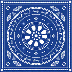 Georgian traditional ornaments. Vector Ornament With Caucasian Motifs. Persian colored carpet.Vector, Illustration.  Rich ornament for fabric design, handmade, interior decoratio