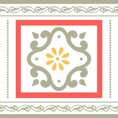 Georgian traditional ornaments. Vector Ornament With Caucasian Motifs. Persian colored carpet.Vector, Illustration.  Rich ornament for fabric design, handmade, interior decoratio