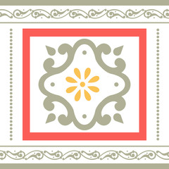 Georgian traditional ornaments. Vector Ornament With Caucasian Motifs. Persian colored carpet.Vector, Illustration.  Rich ornament for fabric design, handmade, interior decoratio