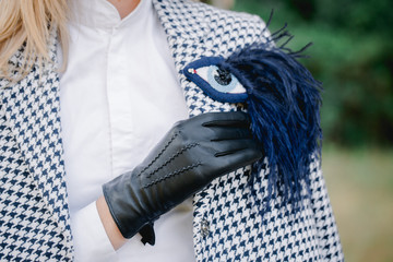 Glove and brooch