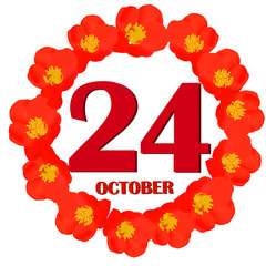 October 24 icon. For planning important day. Banner for holidays and special days. Illustration.