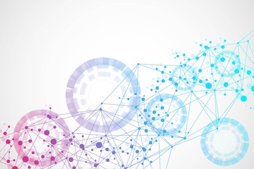 Big Data Visualization Background. Modern futuristic virtual abstract background. Science network pattern, connecting lines and dots. Global network connection .