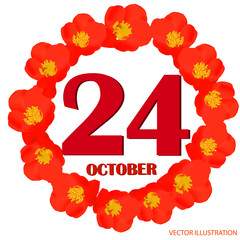 October 24 icon. For planning important day. Banner for holidays and special days. Vector Illustration.