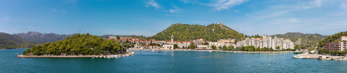 Fototapeta na wymiar Croatia - The panorama of Ploce harbor.