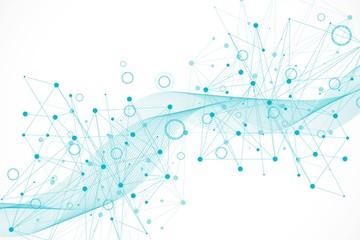 Big Data Visualization Background. Modern futuristic virtual abstract background. Science network pattern, connecting lines and dots. Global network connection .