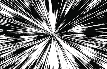 Circular starburst explosion texture. Distressed uneven grunge background. Abstract vector illustration. Overlay to create interesting effect and depth. Isolated on white background.