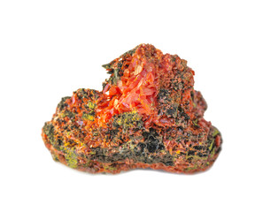 Orange crystals of crocoite
