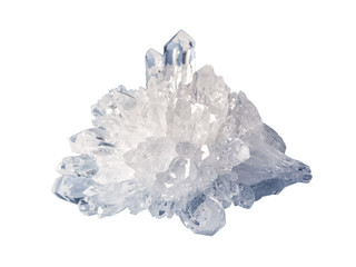 Transparent crystals of rock crystal